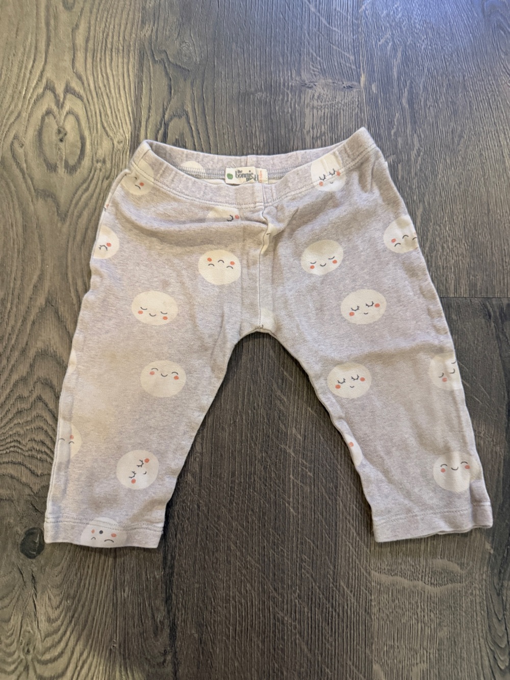 Smiling Egg Print Baby Leggings - Gray